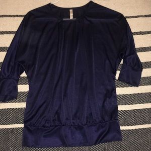 Silky Navy Top